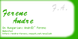 ferenc andre business card